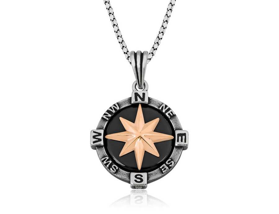 Silver Compass Necklace image 0