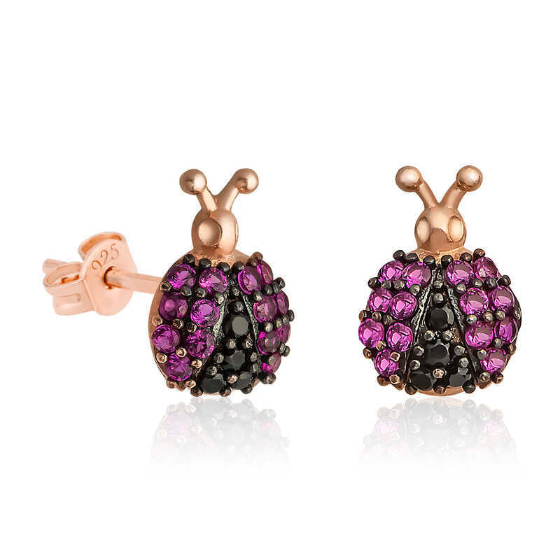 silver Ladybug earrings image 0