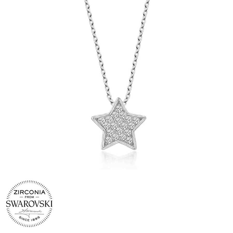 Swarovski Stone Silver Star Women's Necklace image 0