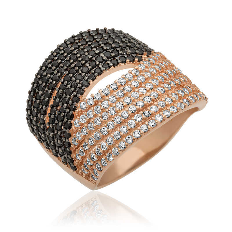Black and White Stone Women's Ring image 0