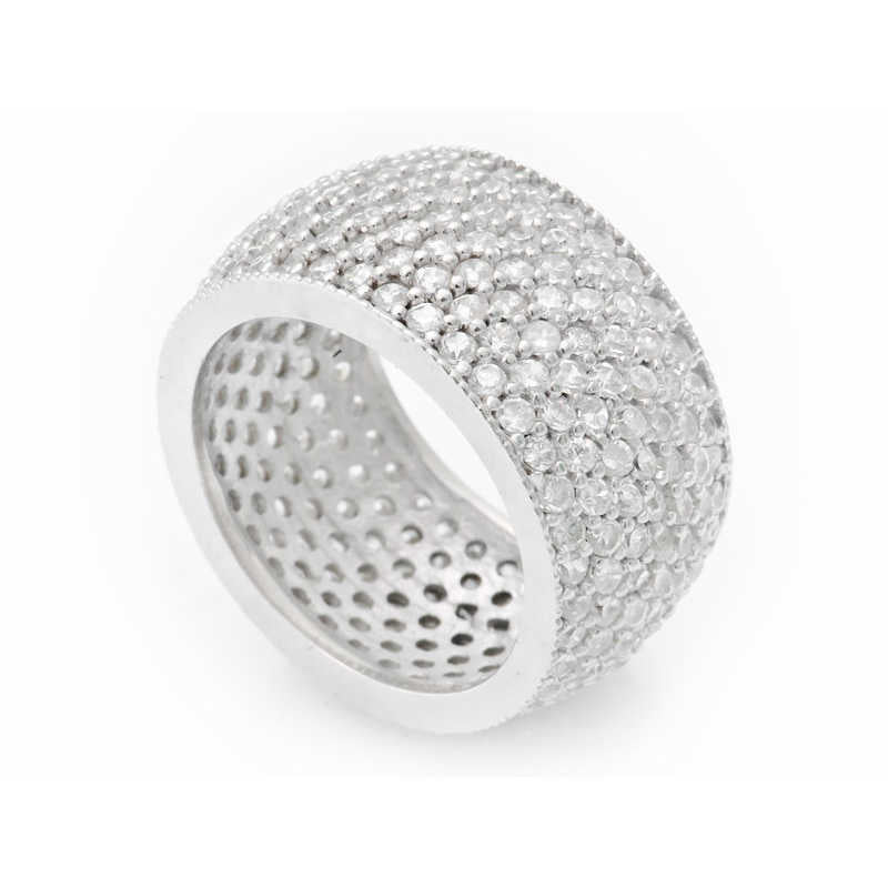 Silver Seven Row Full Circle Women's Wedding Ring image 0