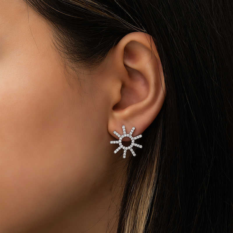 925 Silver Sun women's earrings image 1