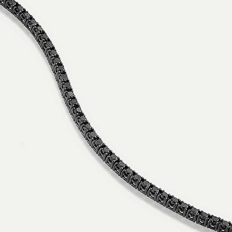 Silver Black Stone Tennis Bracelet image 1