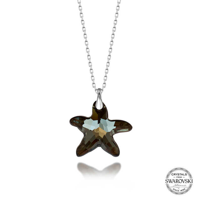 Swarovski Crystal Starfish Silver Women's Necklace image 0