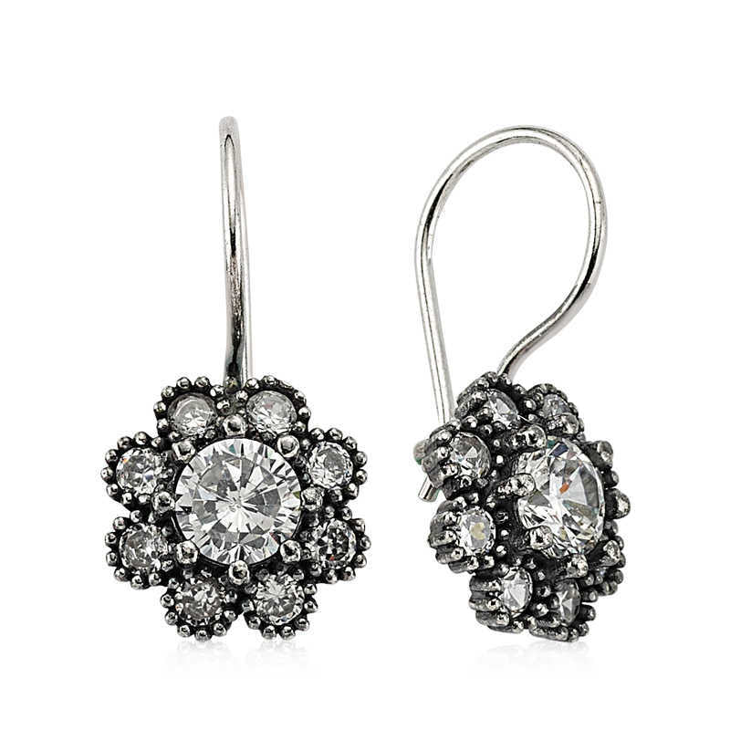 925 Sterling Silver Flower Earrings image 0