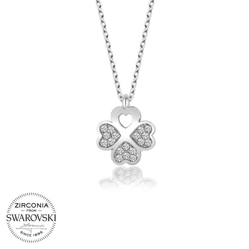Swarovski Silver Clover Women's Necklace image 0