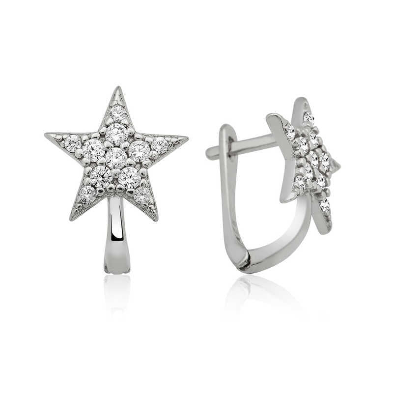 Silver Star Earrings image 0
