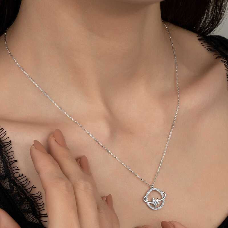 Swarovski Crystal Stone Planet Women's Necklace image 1