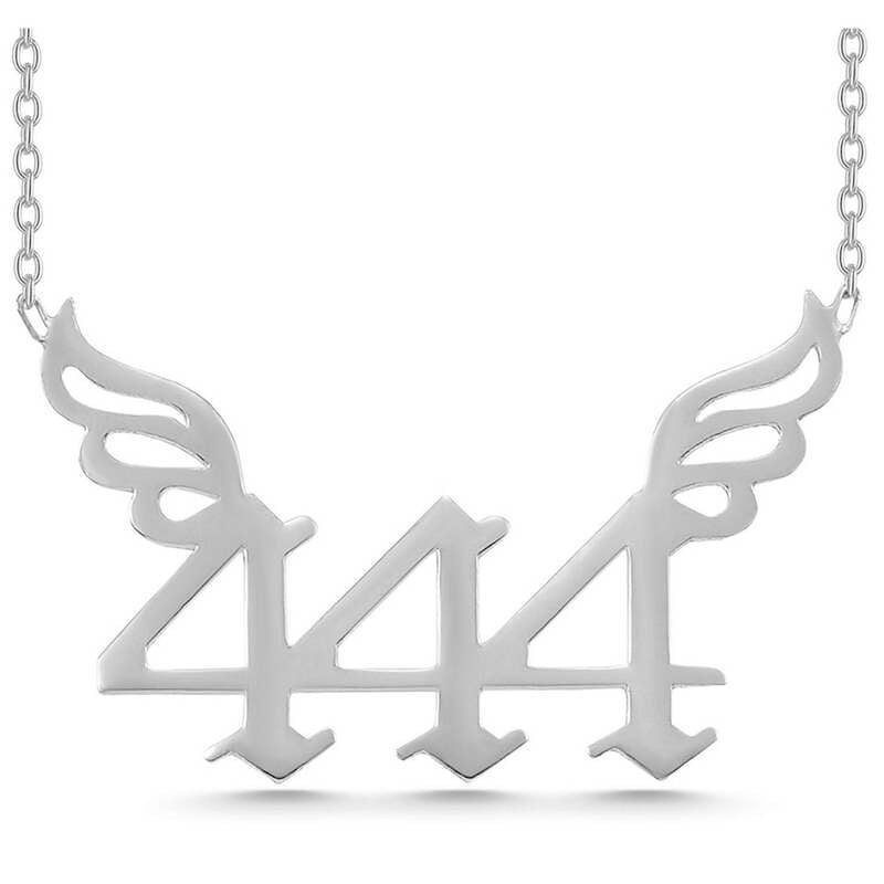 Silver 444 Angel Number Women's Necklace image 0