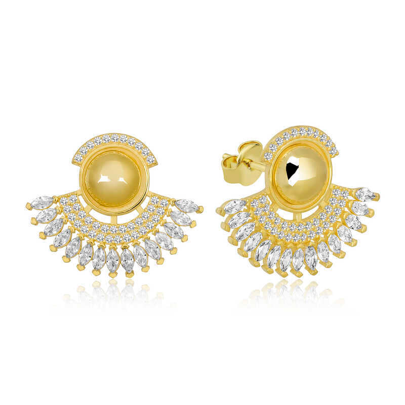Silver Zircon Stone Women's Earrings image 0