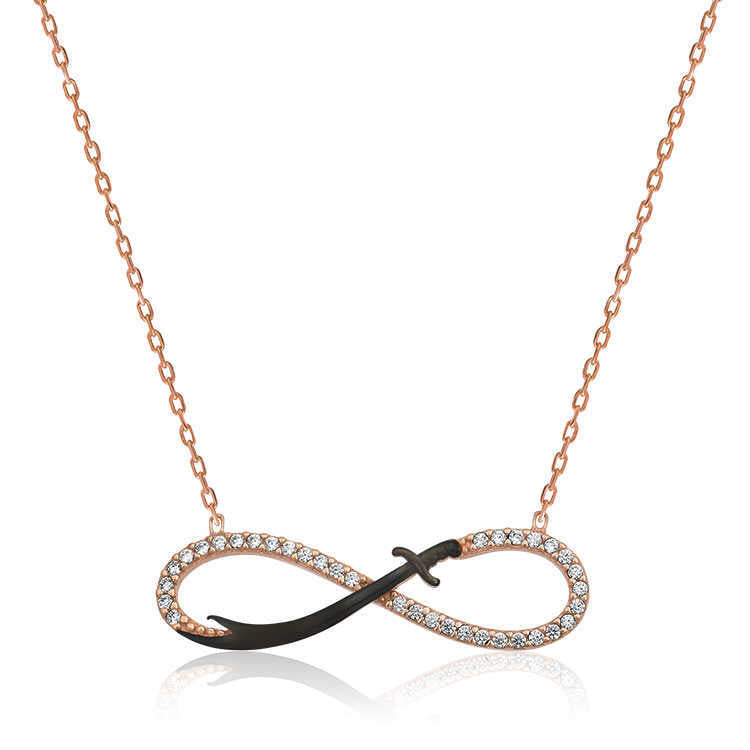 Silver Infinity Zulfiqar Sword Necklace image 0