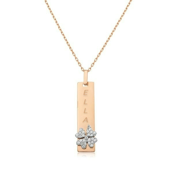 Four Leaf Clover Silver Necklace image 0