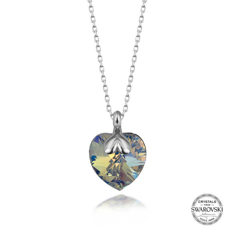 Swarovski Crystal Stone Heart Silver Women's Necklace image 0