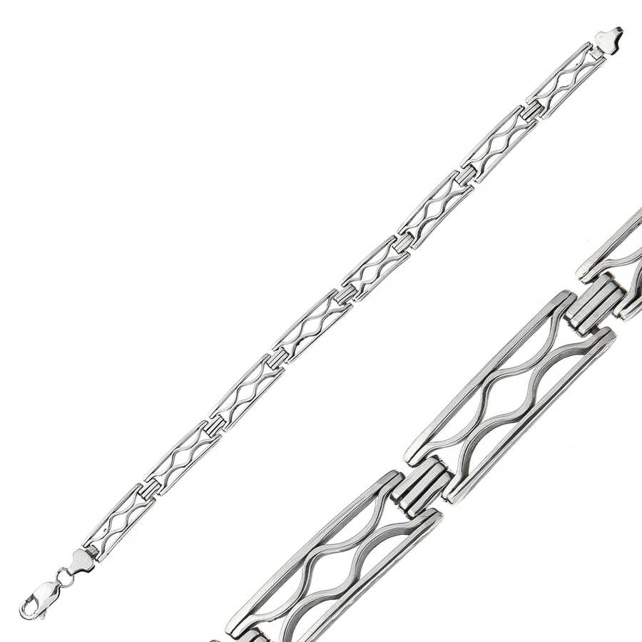 Men’s Oxidized Silver Bracelet image 0