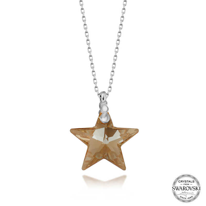Swarovski Crystal Stone Star Silver Women's Necklace image 0