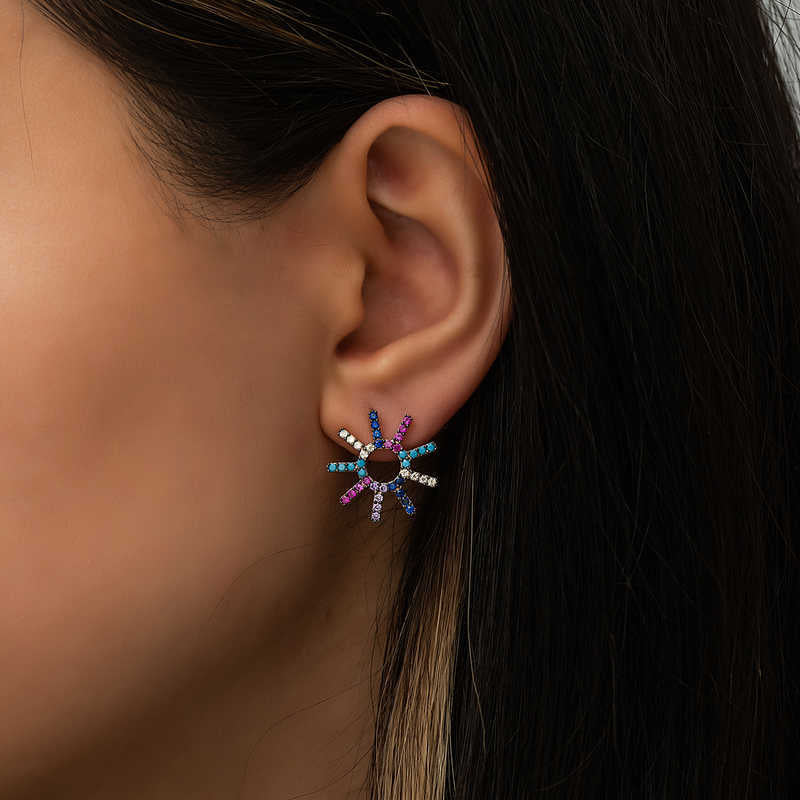 925 Silver Sun women's earrings image 1