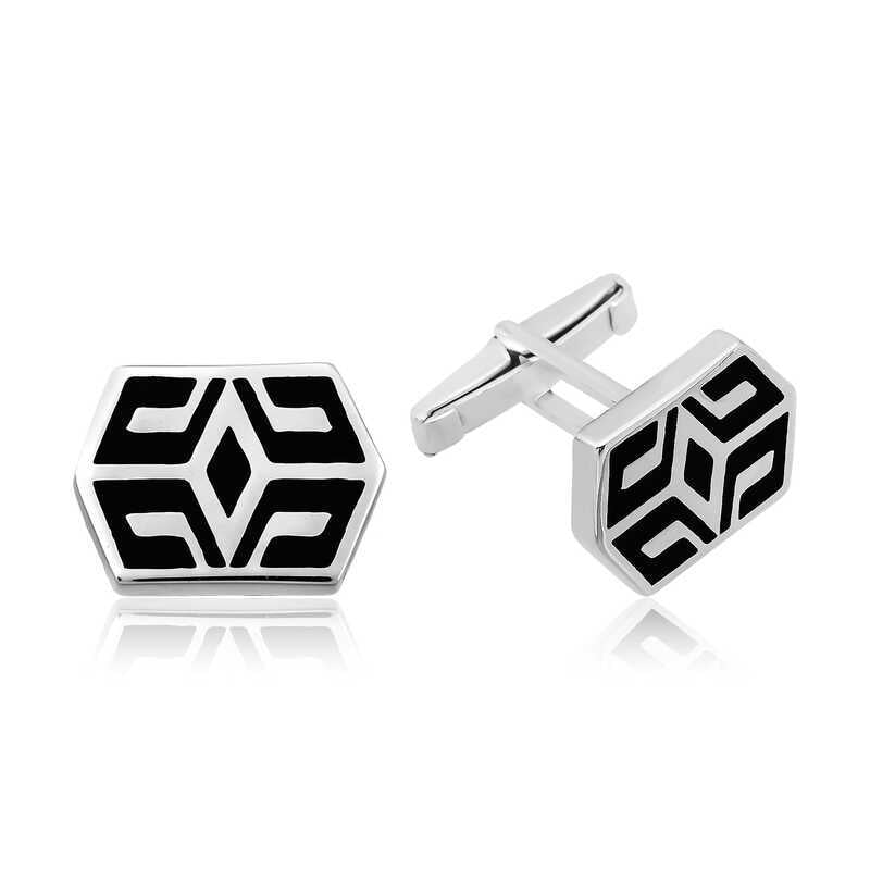Silver Patterned Cufflinks image 0