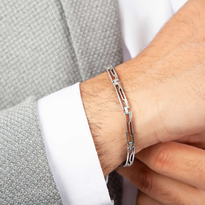 Men’s Oxidized Premium Sterling Silver Bracelet image 1