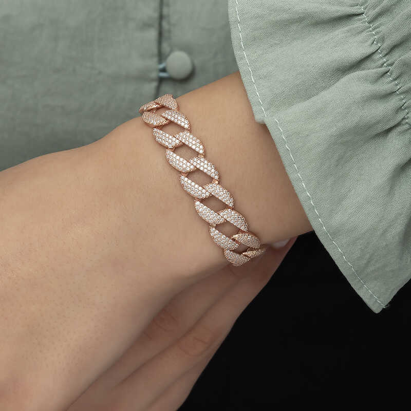 Silver Rose-Plated Stone Women’s Bracelet image 1