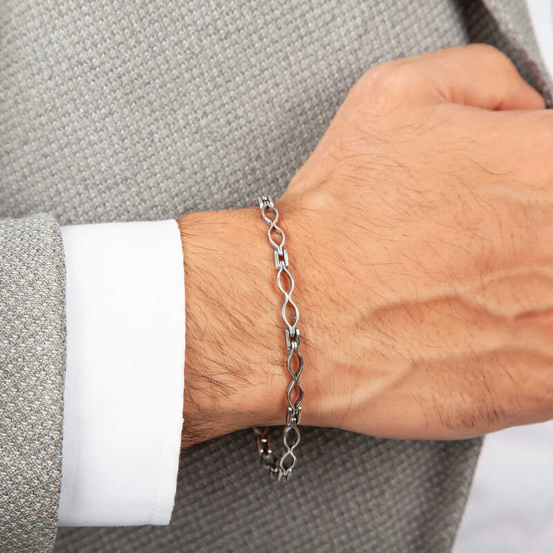 Men’s Oxidized Silver Bracelet image 1