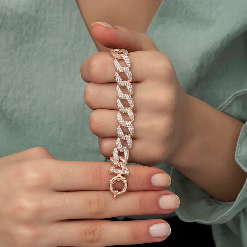 Silver Rose-Plated Stone Women’s Bracelet image 2