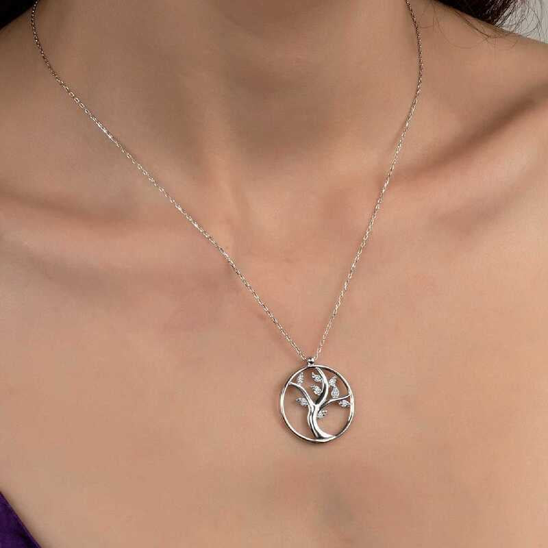 Swarovski Crystal Stone Tree of Life Women's Necklace image 1