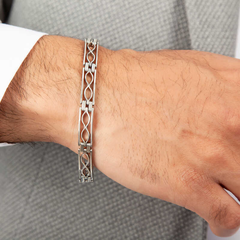 Men’s Oxidized Premium Sterling Silver Bracelet image 1