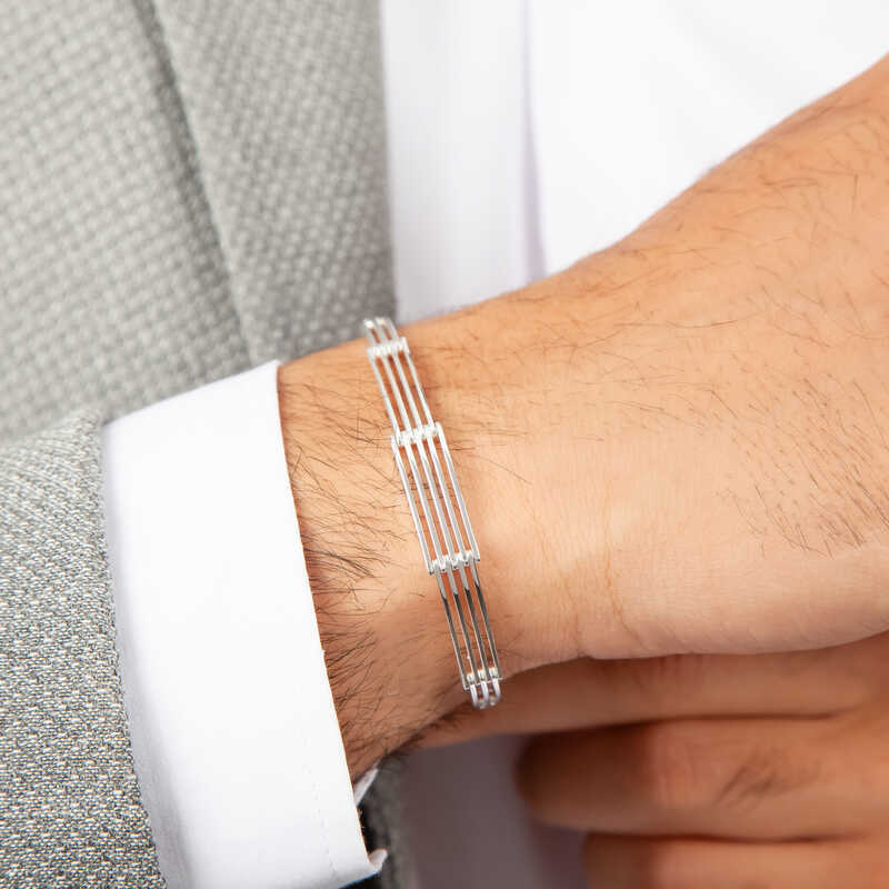 Men’s Silver Link Bracelet image 2