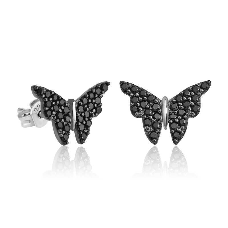 Silver Butterfly Earrings image 0