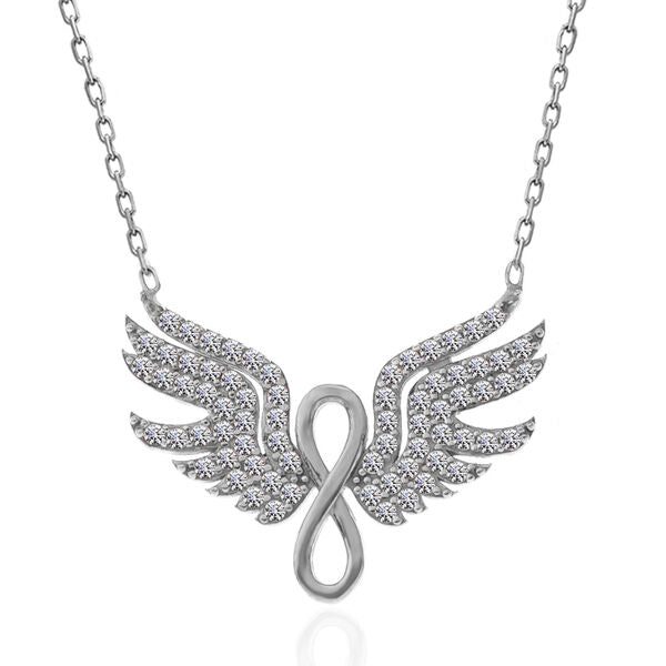 Silver Angel Wing Infinity Women`s Necklace image 0