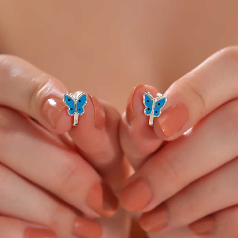 Blue Butterfly Girls Earrings image 1