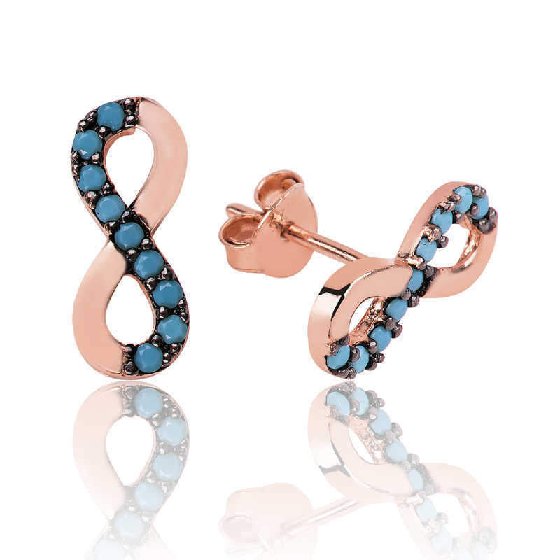 Silver Infinity Studded Earrings image 0