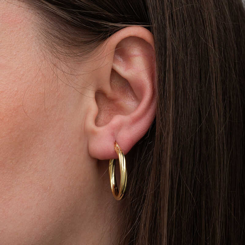 Silver Gold 3 mm Twisted Charnel Earrings image 1
