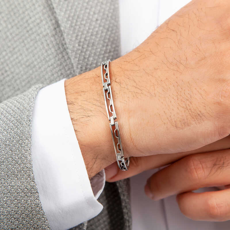 Men’s Oxidized Premium Sterling Silver Bracelet – Everyday Style image 1