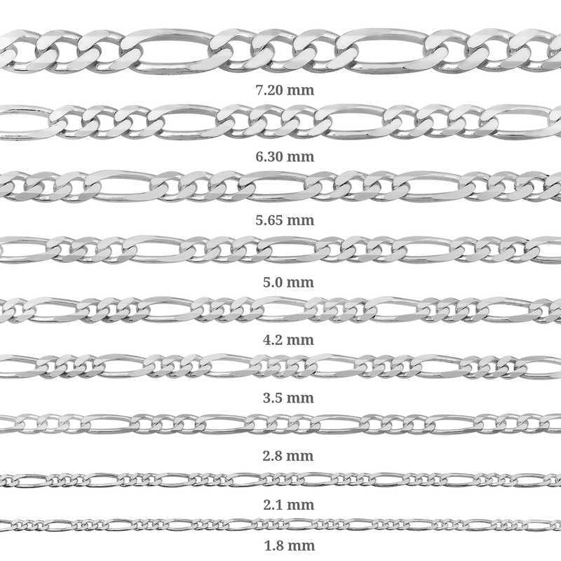 5 mm Silver Figaro Chain - 140 Micron image 1