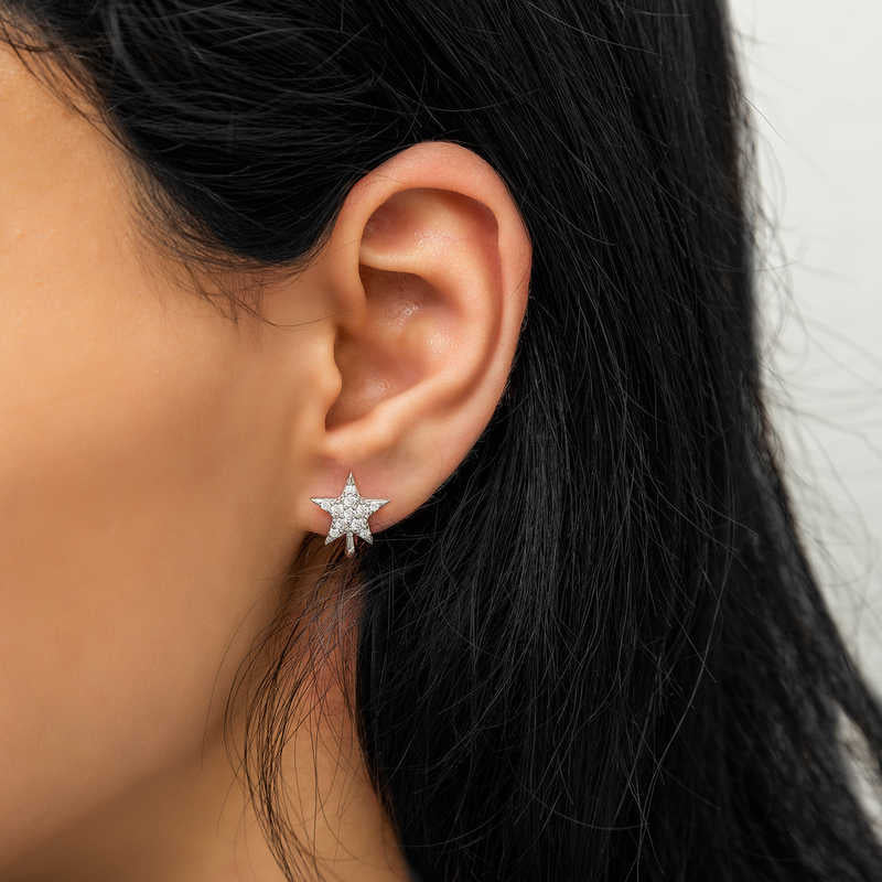 Silver Star Earrings image 1