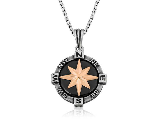 Silver Compass Necklace image 0