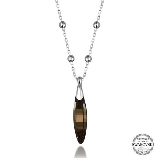 Swarovski Crystal Stone Ball Chain Rod Silver Women's Necklace image 0
