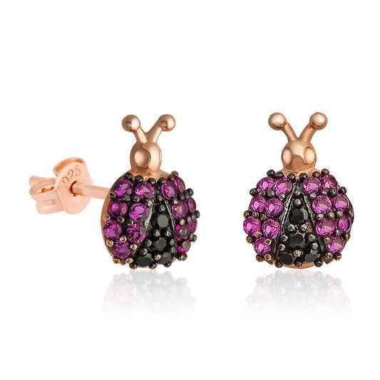 silver Ladybug earrings image 0