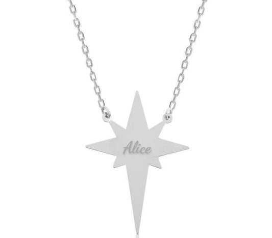 Silver Personalized North Star Necklace image 0