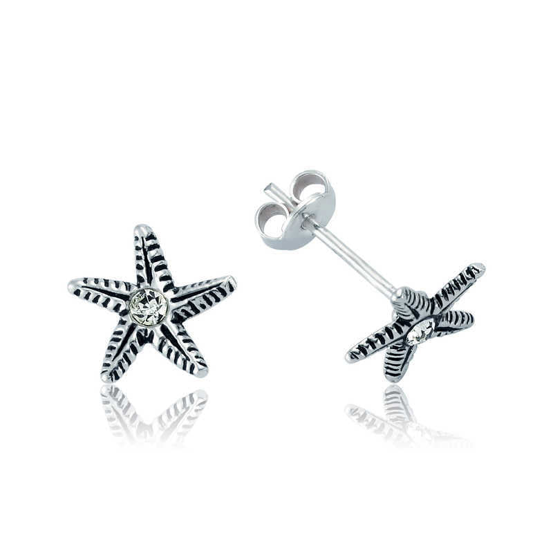 Silver Starfish Stud Earrings image 0
