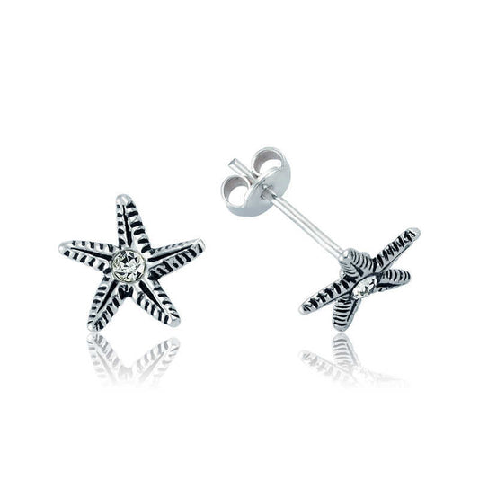 Silver Starfish Stud Earrings image 0