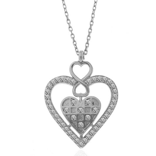 Silver Heart Infinity Women's Necklace image 0