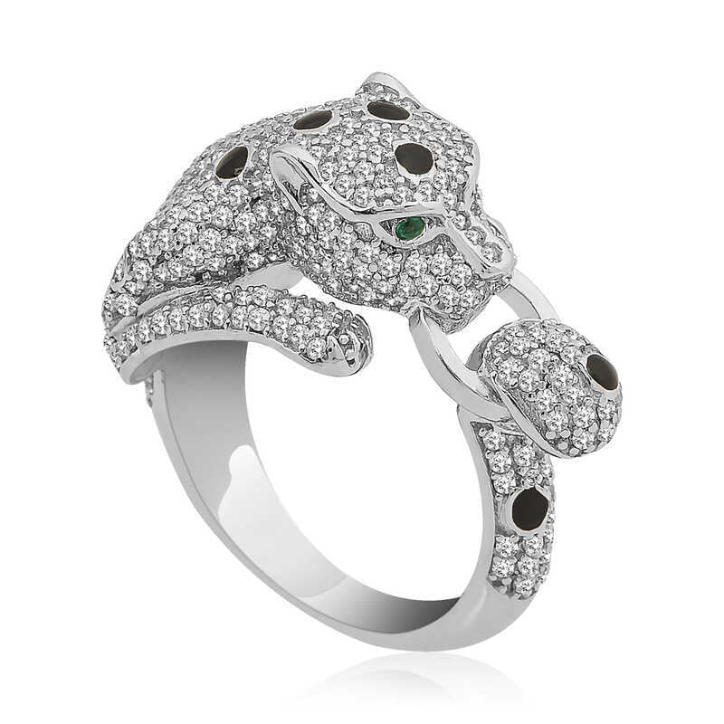 Silver Tiger Figured Women's Ring image 0