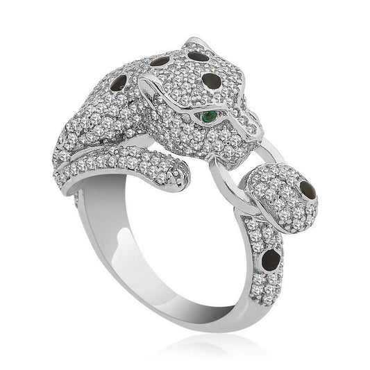 Silver Tiger Figured Women's Ring image 0