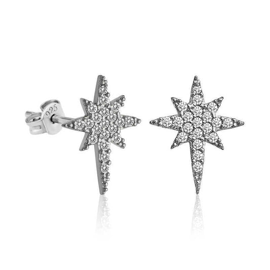 Silver Pole Star Earrings image 0