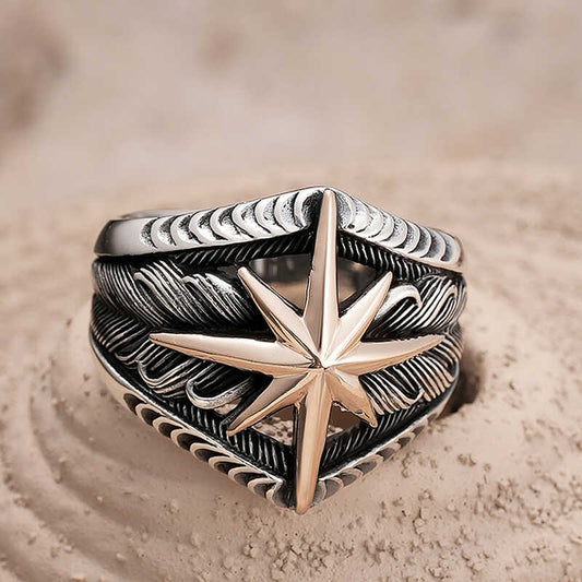 Men's Ring with Silver Polar Star image 0