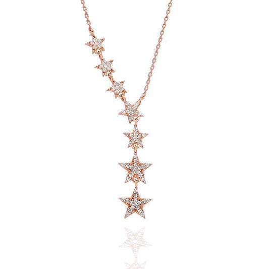 Rose Gold Plated & Sterling Silver Shooting Star Women's Necklace image 0