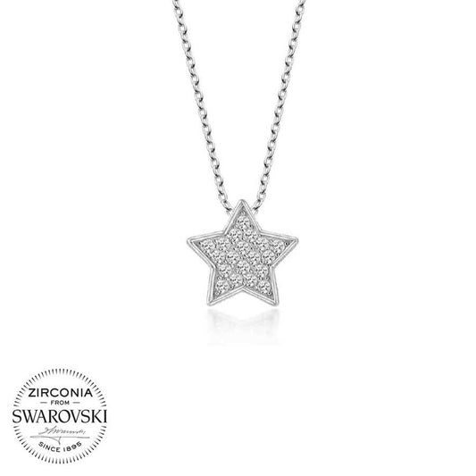 Swarovski Stone Silver Star Women's Necklace image 0