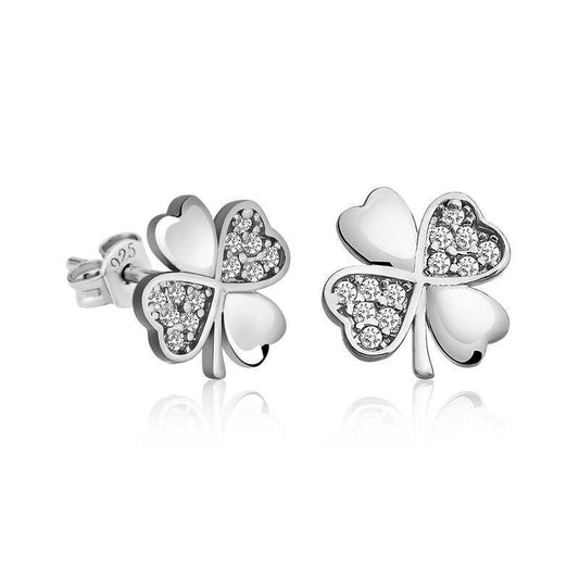 Silver Clover Earrings image 0
